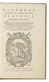 PLATO. Opera quae extant omnia. 3 vols. 1578